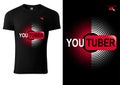 Black T-shirt Design with Inscription Youtuber Royalty Free Stock Photo