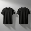 Black t shirt front back isolated on transparent background Royalty Free Stock Photo