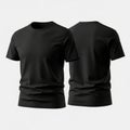 Black t shirt front back isolated on transparent background Royalty Free Stock Photo