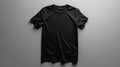 Black T-Shirt on Grey Background, Generative AI Royalty Free Stock Photo