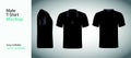 Black t-shirt mockup, front and back view. Royalty Free Stock Photo