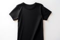 Black t-shirt isolated on white background. Mock up for design Ai generative Royalty Free Stock Photo