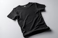 Black t-shirt isolated on white background. Mock up for design Ai generative Royalty Free Stock Photo