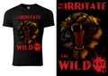 Black T-shirt with Roaring Tiger Head