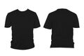 Black t-shirt with round neck, collarless and sleeves. The t-shirt was unbuttoned and had no design or message on it