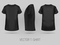 Black t-shirt template in three dimentions. Royalty Free Stock Photo