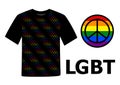 Black T-shirts in rainbow print LGBT letters .LGBT icons. Flag LGBT. vector