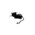 Black tabby cat stencil tattoo idea