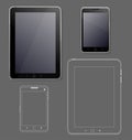Black Tabet and Phone Ui Web Design Template. Vector