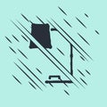 Black Table lamp icon isolated on green background. Table office lamp. Glitch style. Vector Illustration Royalty Free Stock Photo