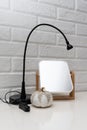 Black Table lamp and Makeup mirror