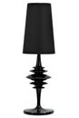 Black table lamp with triangular lamp shade. Royalty Free Stock Photo