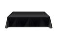 Black tablecloth on the table empty mockup. Isolated vector illustration on a light background Royalty Free Stock Photo