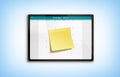 October 2024 Calendar on a Digital Tablet with Yellow Sticky Note Pad Royalty Free Stock Photo