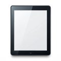 Black Tablet Device with Blank White Screen and Shadow on White Background technology electronic Royalty Free Stock Photo