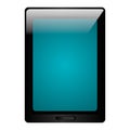 Black tablet electronic device icon.