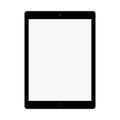 Black tablet with grey screen. Tablet flat style vector eps10. Tablet with empty grey screen icon vector