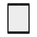 Black tablet with grey screen on white backgorund vector eps10. tablet computer flat style.