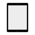 Black tablet with grey screen on white background. tablet flat style computer vector eps10.