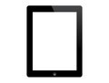 Black tablet iPad with white blank screen on white background vector illustration Royalty Free Stock Photo