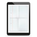 Black Tablet PC Checked Folded Paper Mockup Royalty Free Stock Photo