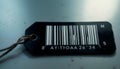 Black Tag with Bar Code Royalty Free Stock Photo