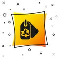 Black Tag with recycle symbol icon isolated on white background. Banner, label, tag, logo, sticker for eco green. Yellow Royalty Free Stock Photo