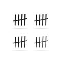 Black tally marks like counting in prison Royalty Free Stock Photo