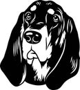 Black and Tan Coonhound - Funny Dog, Vector File, Cut Stencil for Tshirt