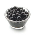 Black tapioca pearls for bubble tea Royalty Free Stock Photo