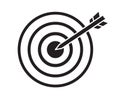 Black target with arrow dart aim in the center, concept of focus Royalty Free Stock Photo