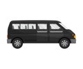 Black minibus. Vector illustration on a white background.
