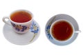 Black tea cup, top and side view Royalty Free Stock Photo