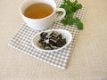 Black tea from fermented blackberry leaves