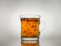 Black tea in glass cup