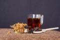 Black tea with herbs and sugar