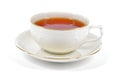 Black tea in a porcelain cup. Royalty Free Stock Photo