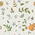 Black tea seamless pattern.