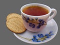 Black tea with two biscuits Royalty Free Stock Photo