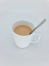 Black tea in white mug in the afternoon Royalty Free Stock Photo