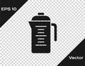 Black Teapot icon isolated on transparent background. Vector