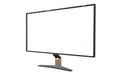 Black technological computer monitor with fictive design isolated on white background - highly detailed photorealistic 3D