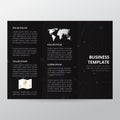 Black Technology Trifold Brochure. business brochure template, trend brochure Royalty Free Stock Photo