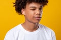 Black teenager portrait positive mood student