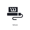 black tefilin isolated vector icon. simple element illustration from religion concept vector icons. tefilin editable logo symbol