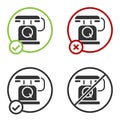 Black Telephone handset icon isolated on white background. Phone sign. Circle button. Vector Royalty Free Stock Photo