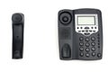 Black telephone and receiver with copy space Royalty Free Stock Photo