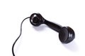 Black telephone receiver on white background Royalty Free Stock Photo