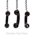 A black telephone receiver on white with copy Royalty Free Stock Photo