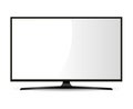 Black Television with White Screen. Wide Monitor Royalty Free Stock Photo